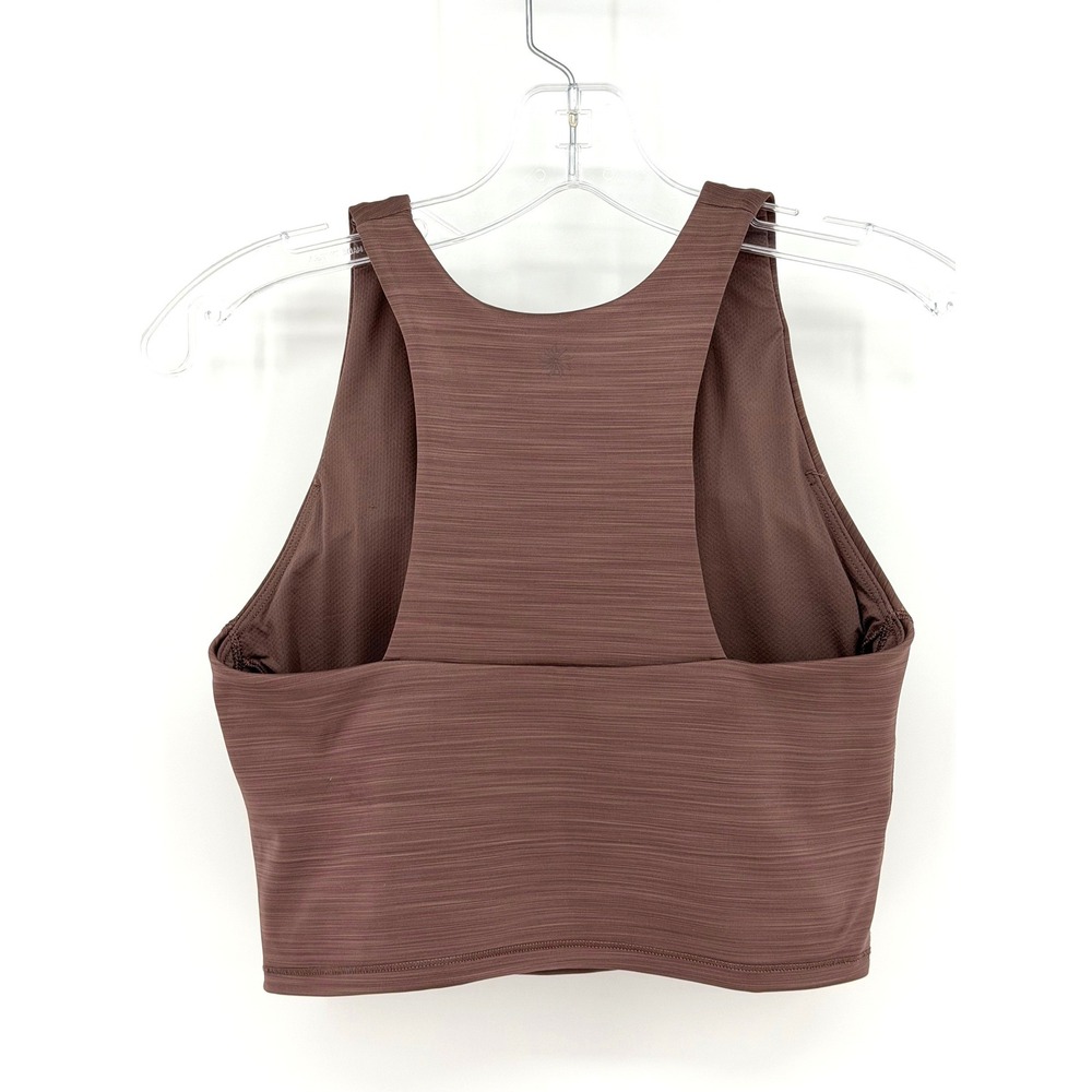 Athleta Ultimate Space Dye Crop Supersonic Bra Top Womens S Smoked‎ Almond Yoga - Picture 10 of 11